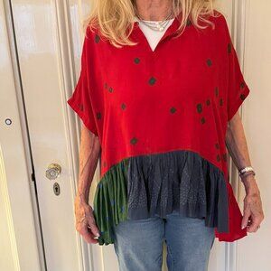 INJIRI 100% SILK BLOUSE - SIZE MEDIUM